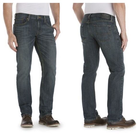 Signature by Levi Strauss & Co.™ Men's S37 Straight Fit Dark Denim Jeans - Picture 1 of 8